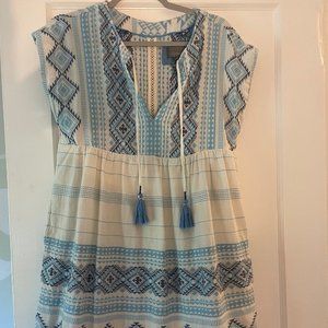 Blue and White Dress
